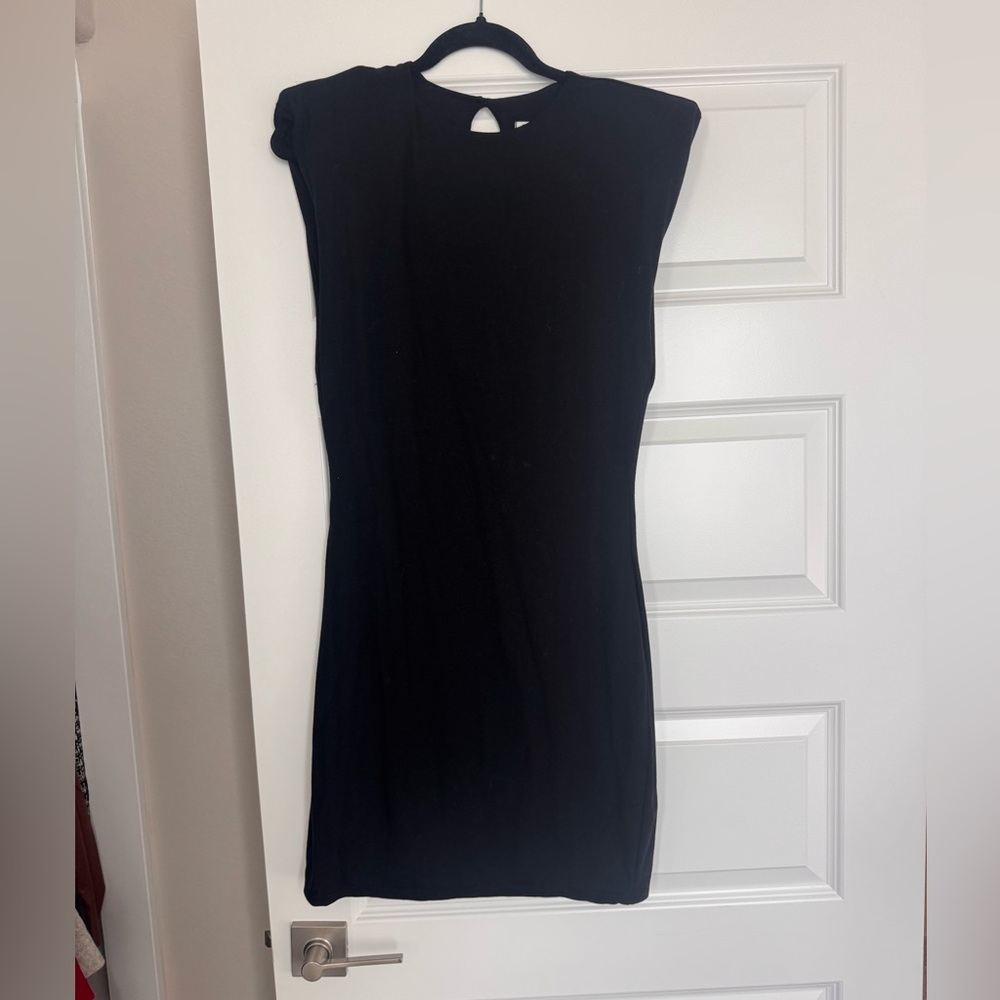 Reformation Black Shoulder padding Dress